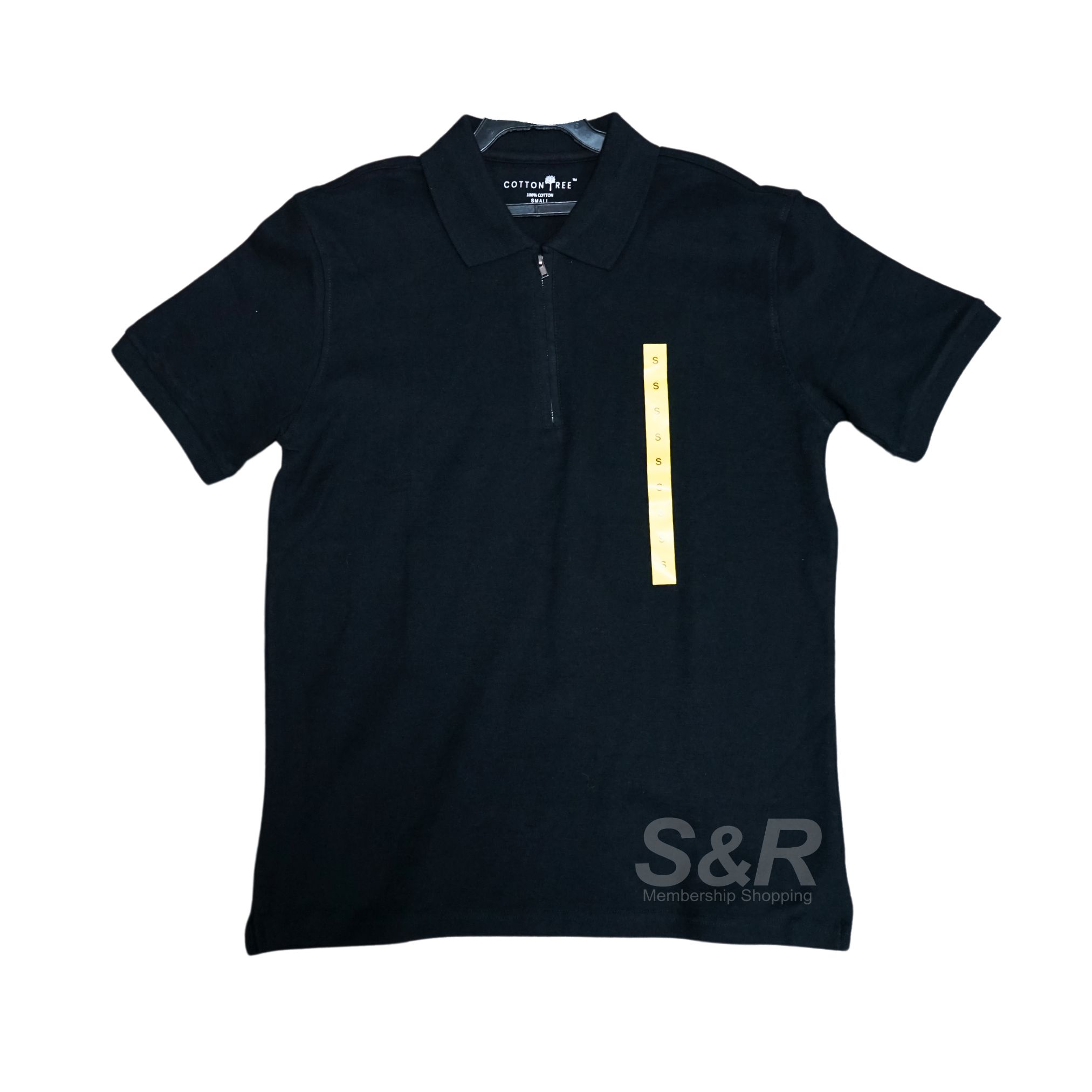 Cotton Tree Half-Zip Polo Black Small Cotton Tree Half-Zip Polo Black Small